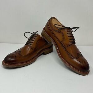Vintage Foundry Co. Men’s Sz 9 British Tan Wingtip Oxford Dress Shoes Z1